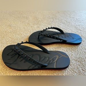Women’s Christian Louboutin Flip flops Size 38 (8) color Black